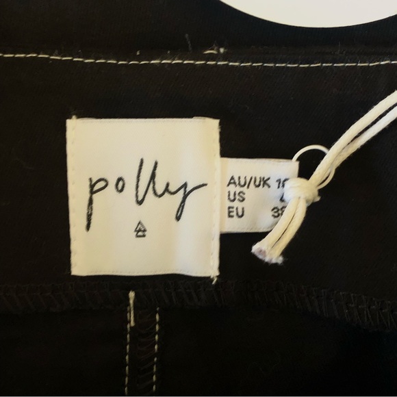 PRINCESS POLLY NWT black Mikayla belted mini skirt asymmetrical zipper, size 6 - Picture 6 of 8